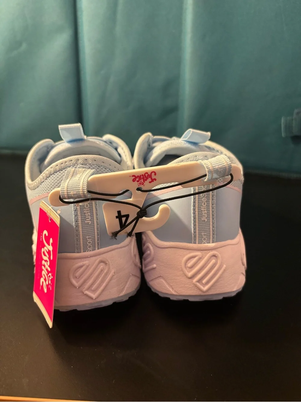 Justice Light Blue Kids Slip-On Sneakers with Pale Lilac Accent